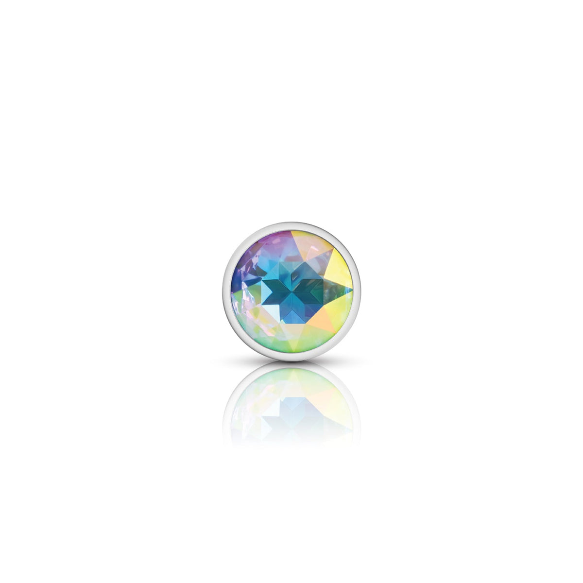 Cheeky Charms Round Jewel Butt Plug – Gunmetal or Silver, Metal Anal Plug with Gem (Small, Medium, Large) > Anal Range > Jewel Butt Plugs