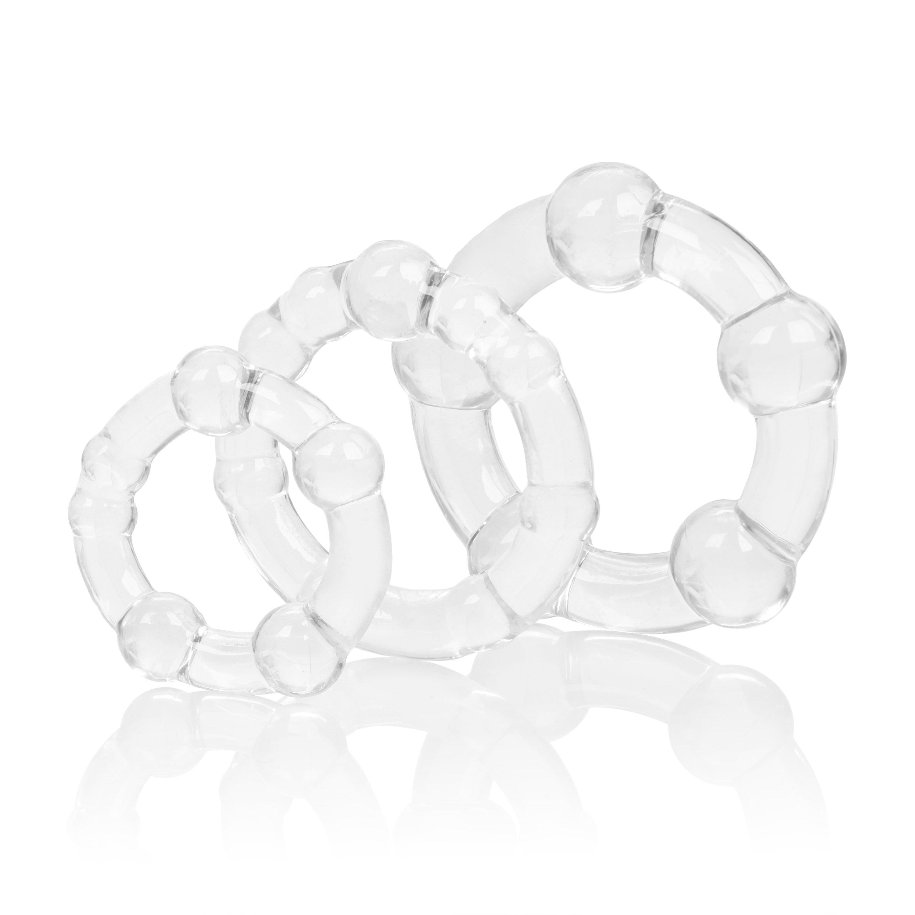 CalExotics Island Rings Clear Stretchy Erection Enhancer Rings - Small, Medium, Large Sizes COCK RINGS
