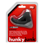 Hunkyjunk Tar Slingshot 3-Ring Teardrop Sling – Hybrid Cocksling Black > Cock Ring > Sling