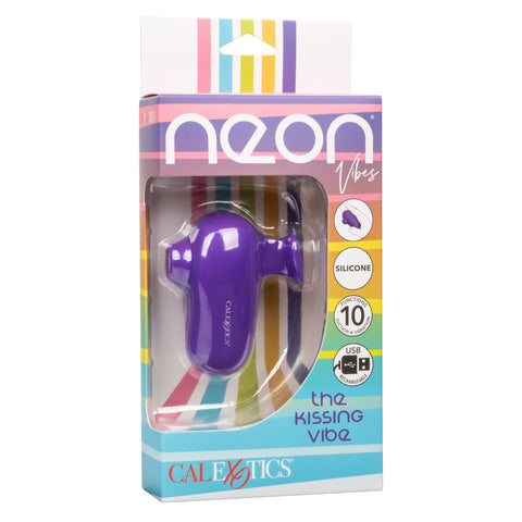 Neon Vibes The Kissing Vibe Purple Silicone Handheld Massager with 10 Functions and Rechargeable Purple > Vibrators > Finger Vibrators