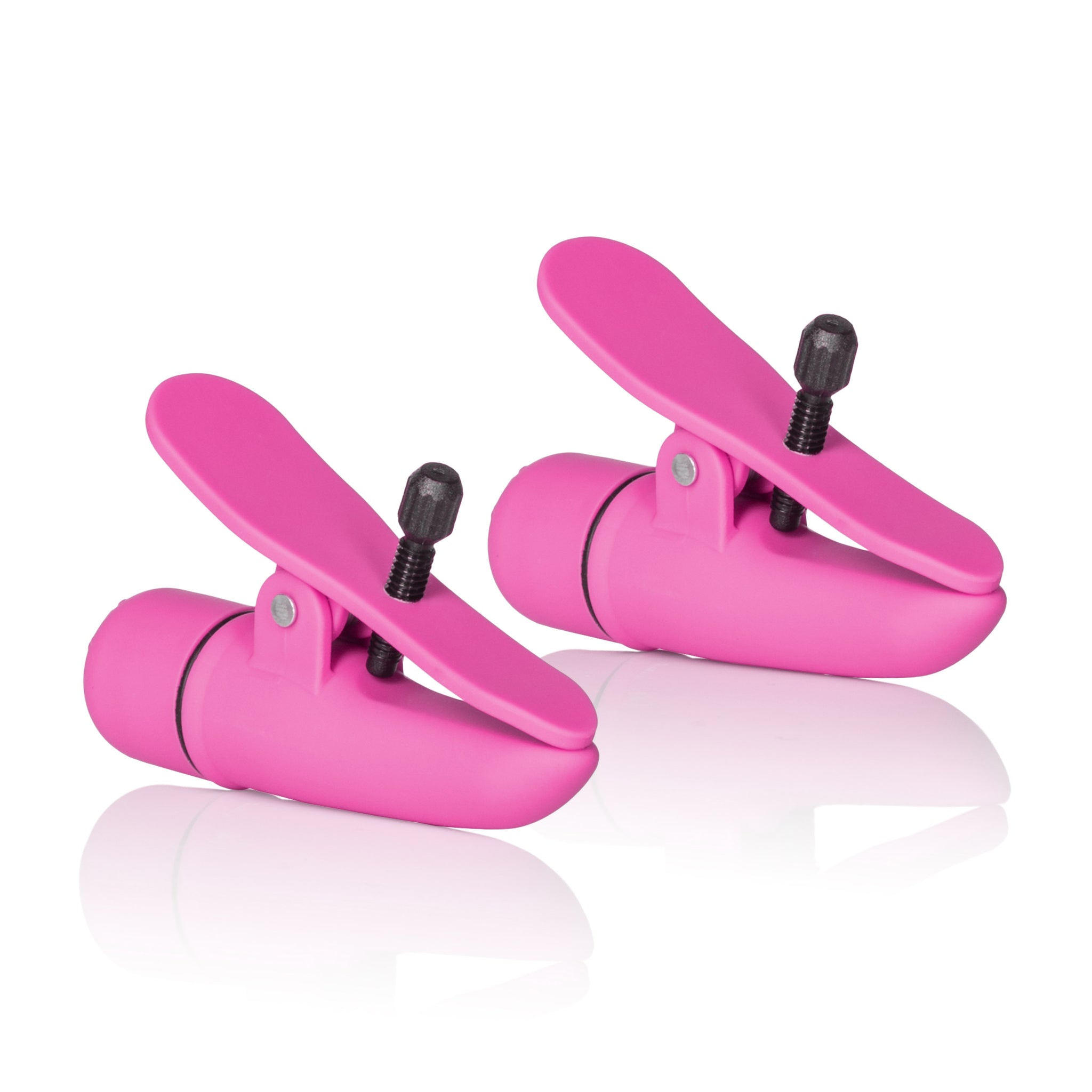 Nipple Play Nipplettes Vibrating Adjustable Nipple Clamps Pink 2.75 Inch Waterproof > Sex Toys > Nipple Suckers