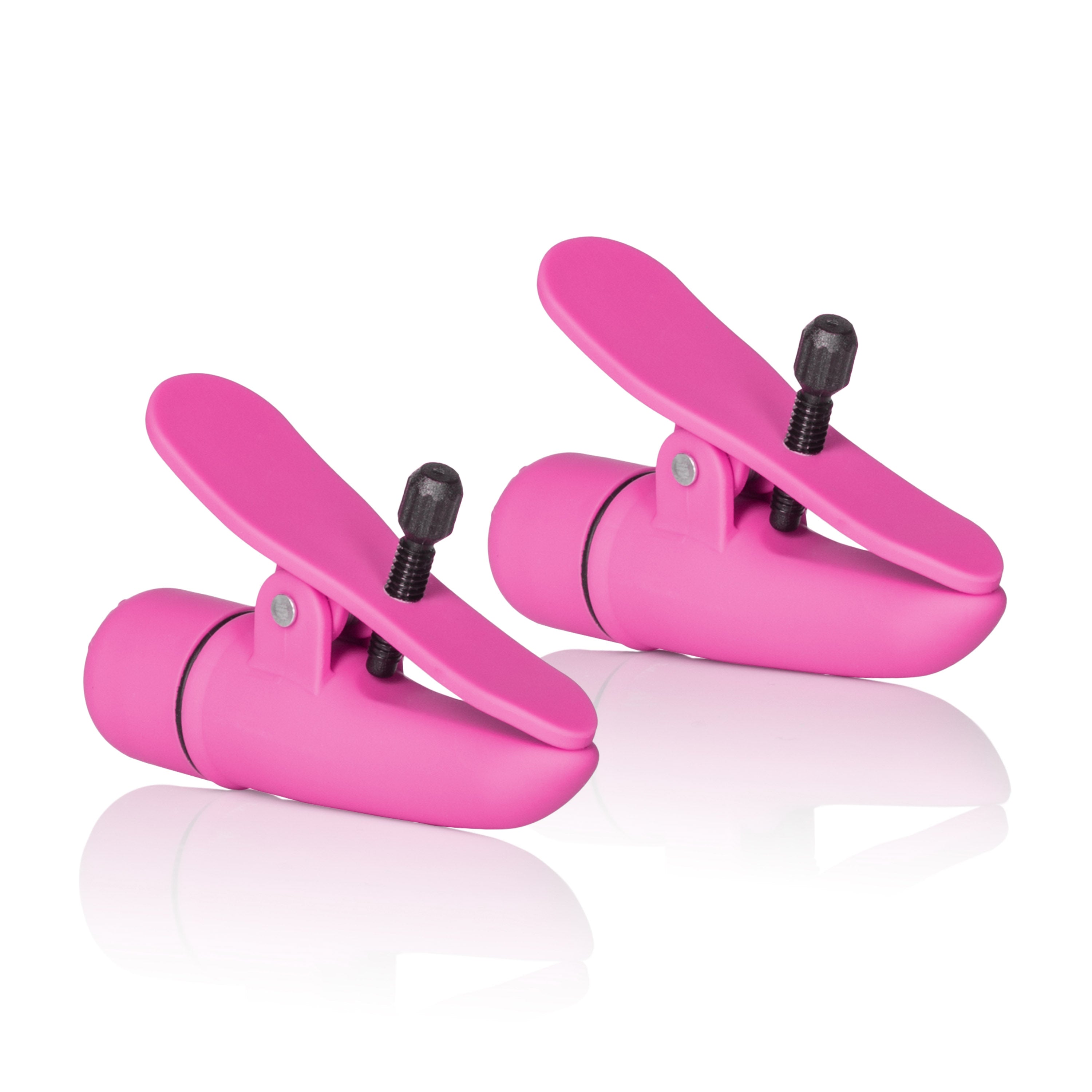 Nipple Play Nipplettes Vibrating Adjustable Nipple Clamps Pink 2.75 Inch Waterproof > Sex Toys > Nipple Suckers