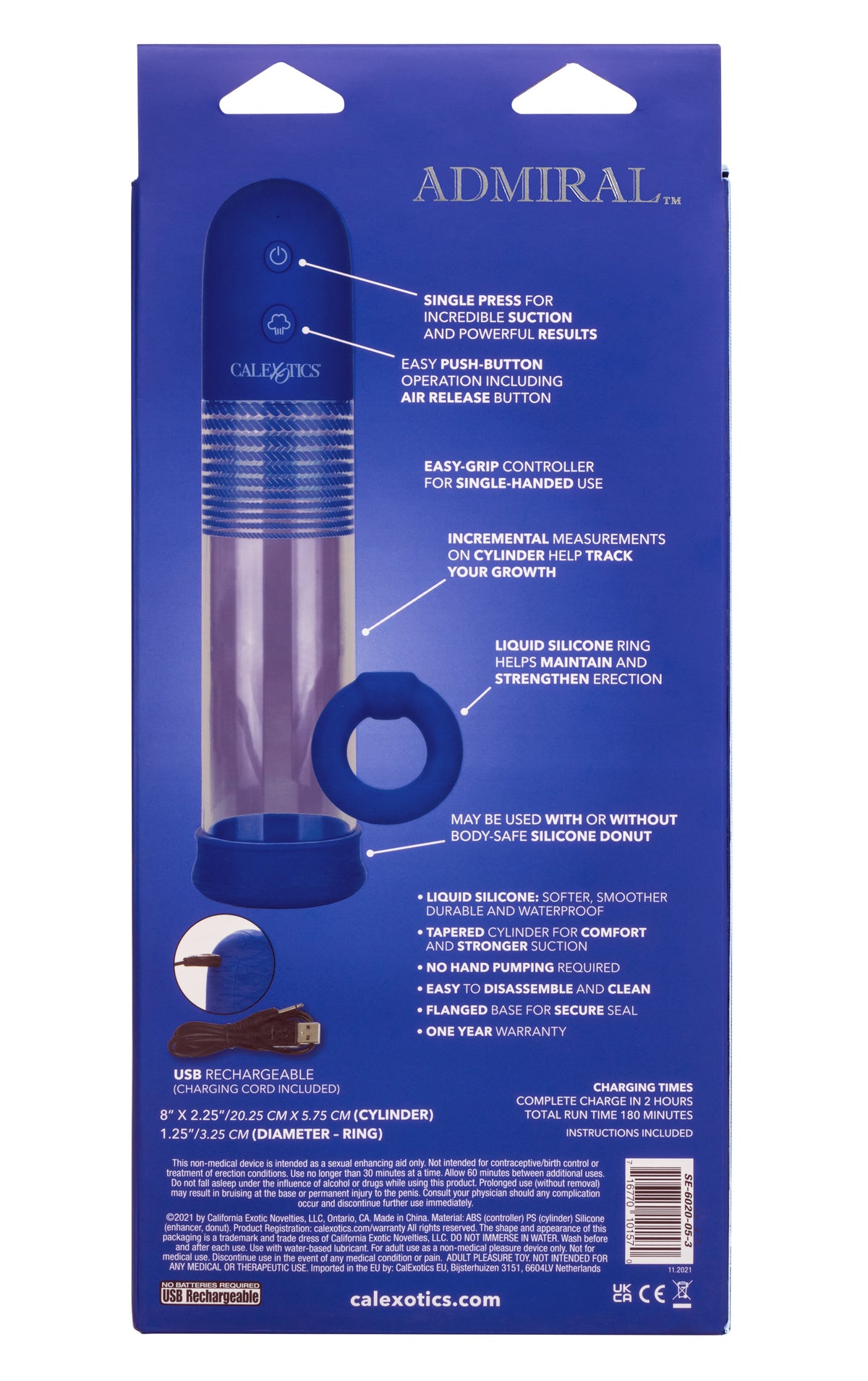 Admiral Rechargeable Automatic Pump Kit – Sleek Rechargeable Penis Pump > Pumps > Penis Pumps Electric