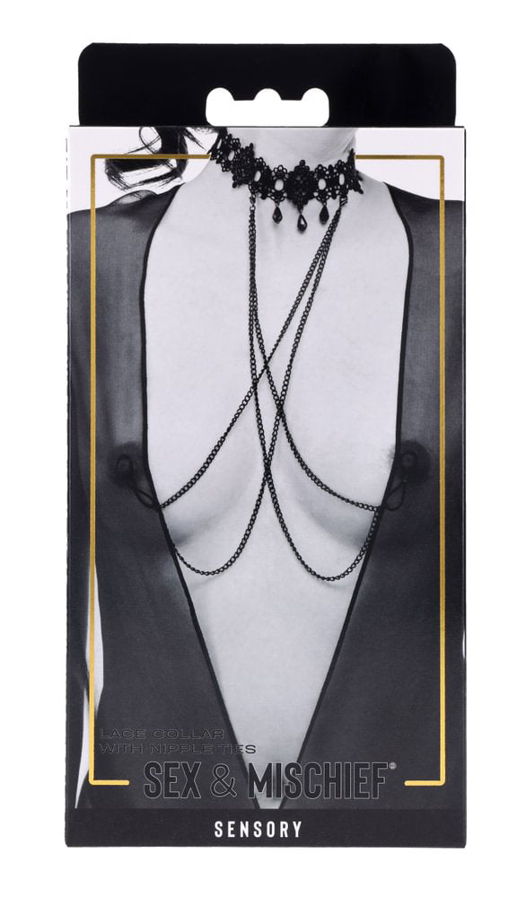 Lace Collar Choker with Adjustable Nipple Ties for Adults > Clothes > Body Jewellery