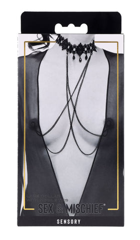 Lace Collar Choker with Adjustable Nipple Ties for Adults > Clothes > Body Jewellery
