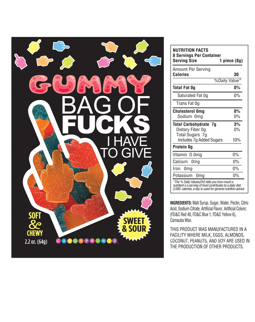 Bag of Fucks I Have to Give Sour Gummy Candy – 2.2oz Bag Edible