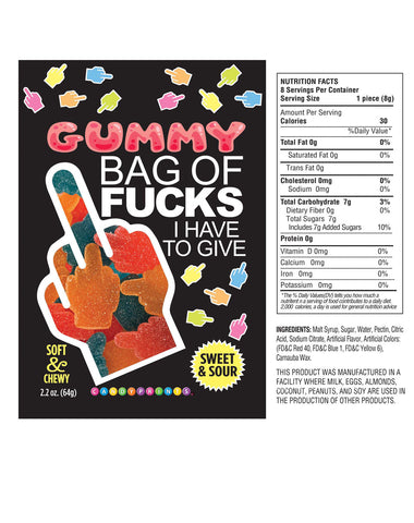 Bag of Fucks I Have to Give Sour Gummy Candy – 2.2oz Bag Edible