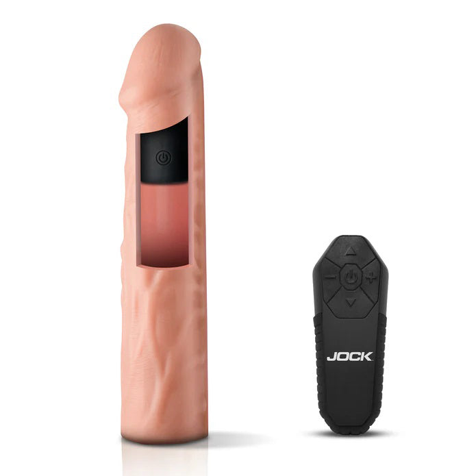 Jock Enhancers 1.5 Inch Vibrating Penis Extension with Remote Medium SLEEVES
