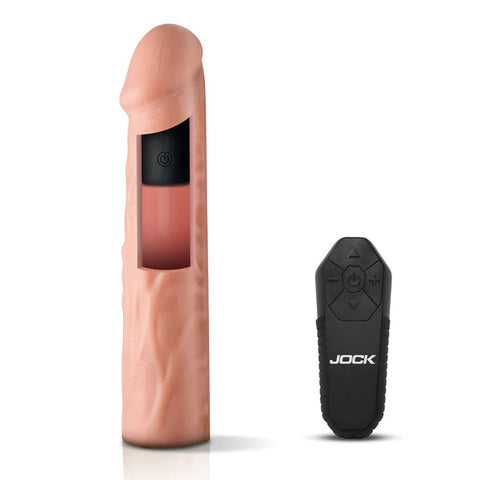 Jock Enhancers 1.5 Inch Vibrating Penis Extension with Remote Medium SLEEVES