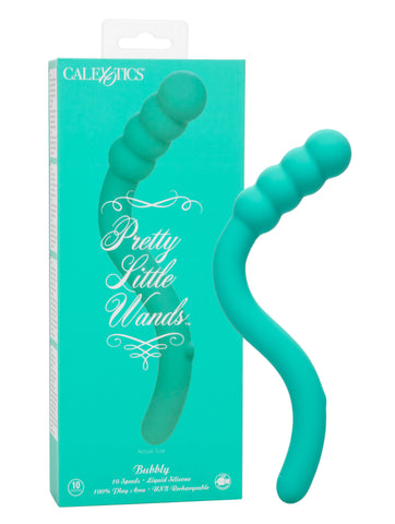 Pretty Little Wands Bubbly Slim Flexible Silicone Massager with 10 Speeds Waterproof Vibrator in Teal > Vibrators > Standard Vibrators