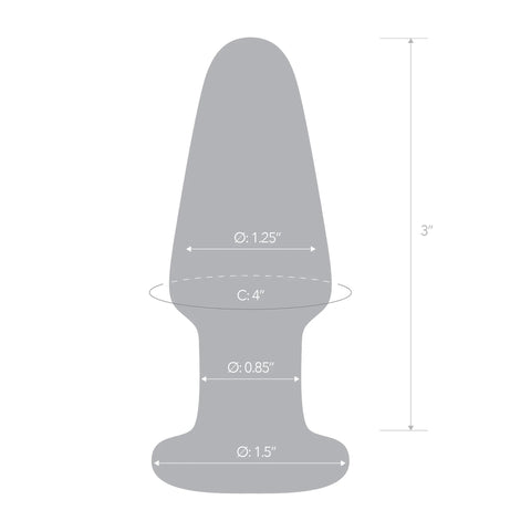Glas 3.5 Inch Clear Hand Blown Glass Butt Plug with Tapered Tip for Beginner-Friendly Anal Play Default Title > Glass > Toys