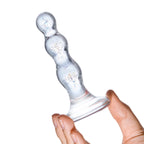 Glas 4 Inch Triple Play Beaded Clear Glass Butt Plug > Glass > Toys