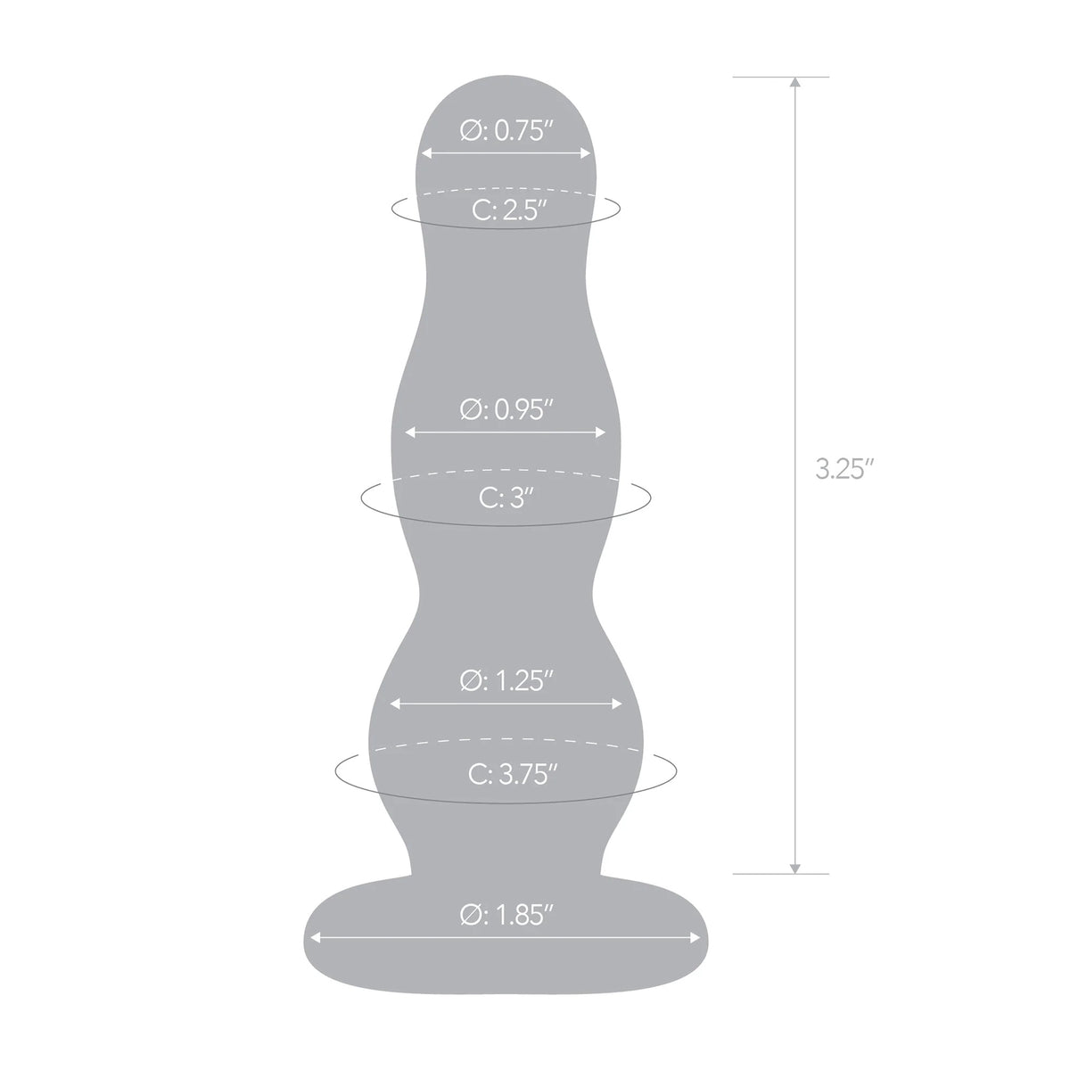 Glas 4 Inch Graduated Bulb Butt Plug Clear > Glass > Toys