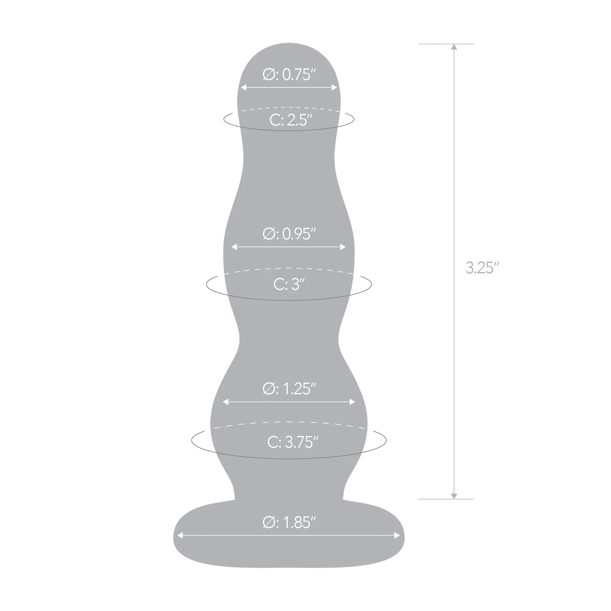 Glas 4 Inch Graduated Bulb Butt Plug > Glass > Toys