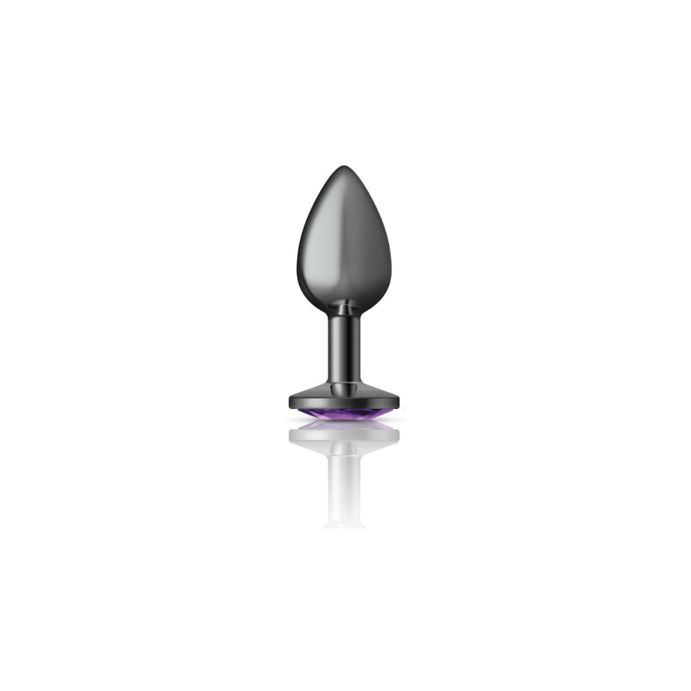 Cheeky Charms Round Jewel Butt Plug – Gunmetal or Silver, Metal Anal Plug with Gem (Small, Medium, Large) > Anal Range > Jewel Butt Plugs