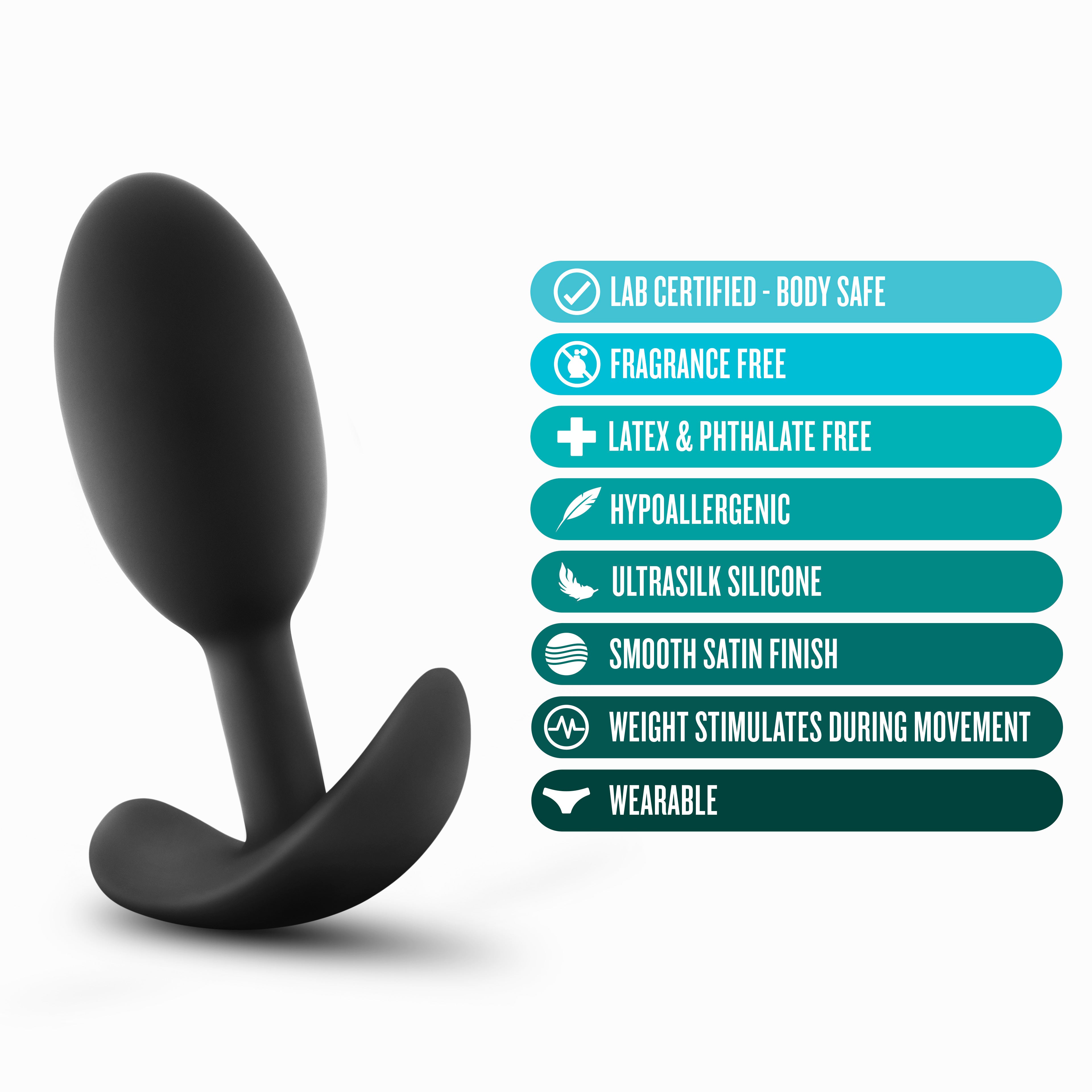 Anal Adventures Platinum Silicone Vibra Slim Plug Medium > Anal Range > Vibrating Butt Plugs