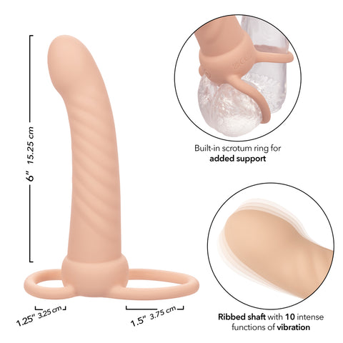 Performance Maxx Ribbed Dual Penetrator Liquid Silicone Waterproof Vibrating Probe > Dildos > Neutral Dildos