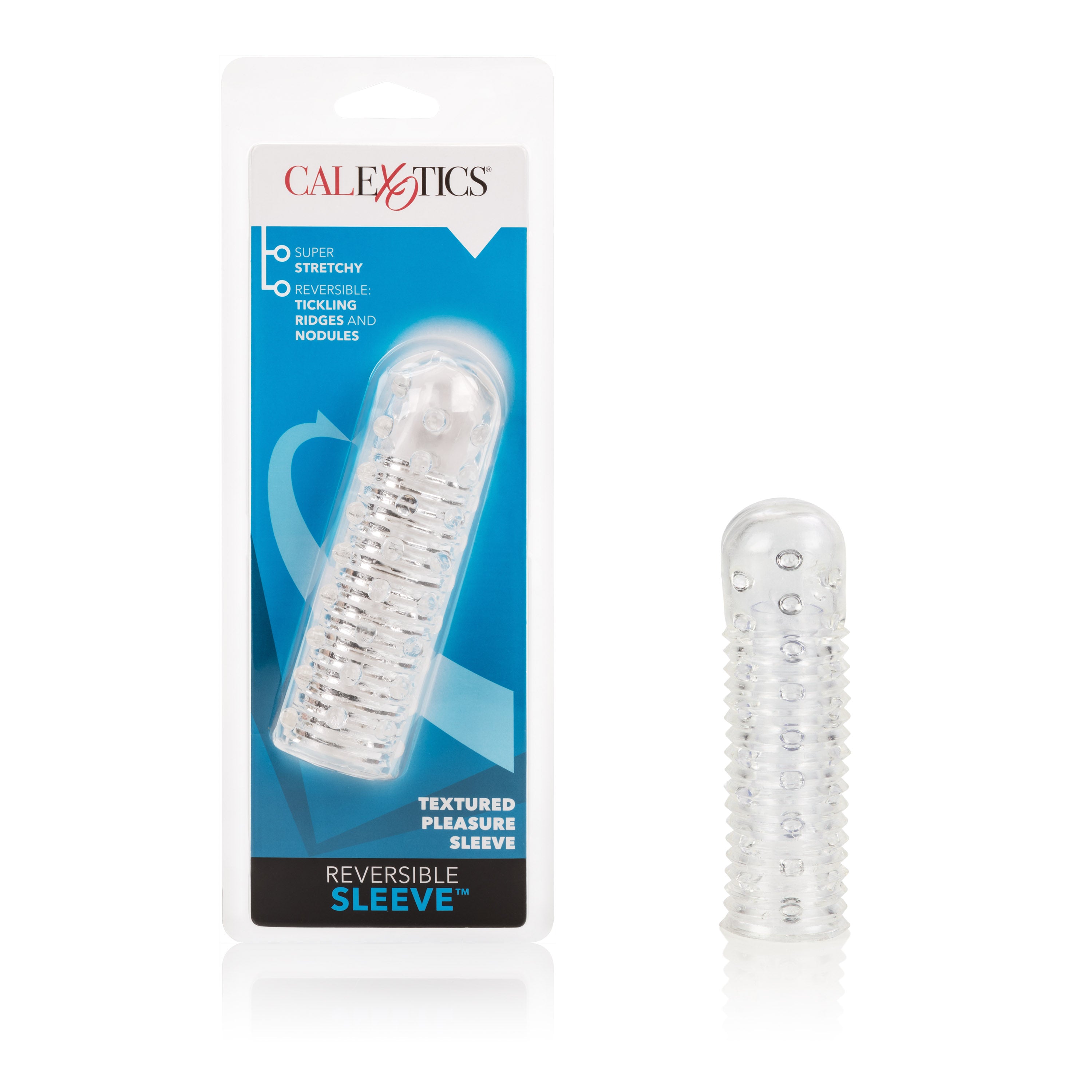 Reversible Sleeve Clear Textured Soft Stretchy TPR Sleeve for Enhanced Sensual Pleasure SLEEVES