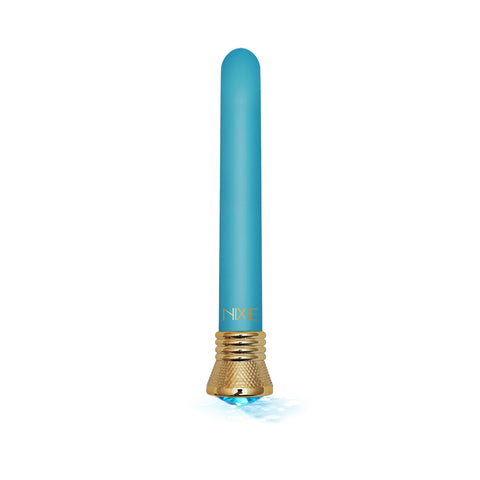 Nixie Jewel Satin Classic Vibe Aquamarine 7 Inch Waterproof G-Spot Vibrator > Vibrators > Standard Vibrators