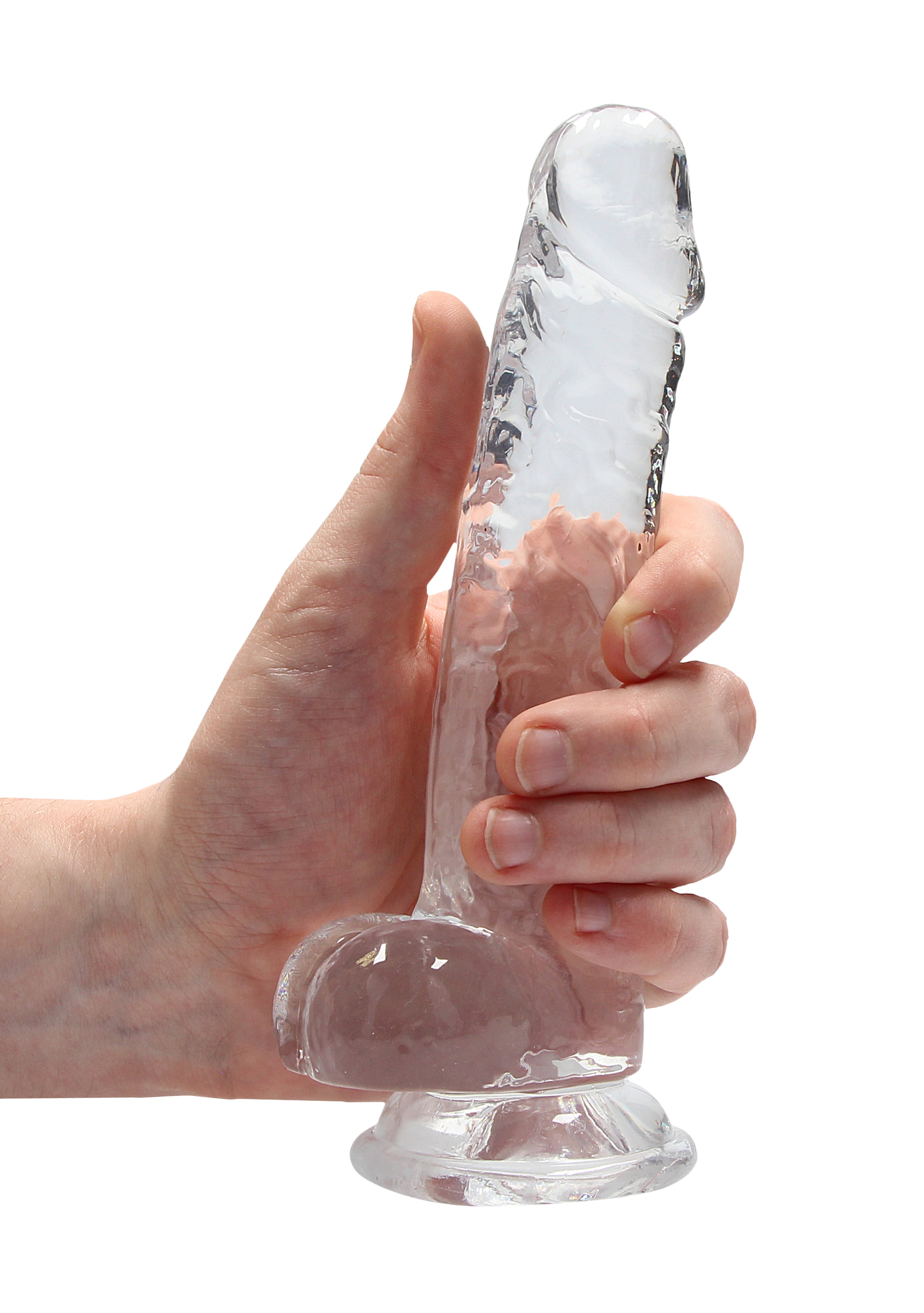 RealRock Crystal Clear (Transparent) – Phthalate-Free 7 Inch Realistic Dildo With Balls > Dildos > Realistic Dildos