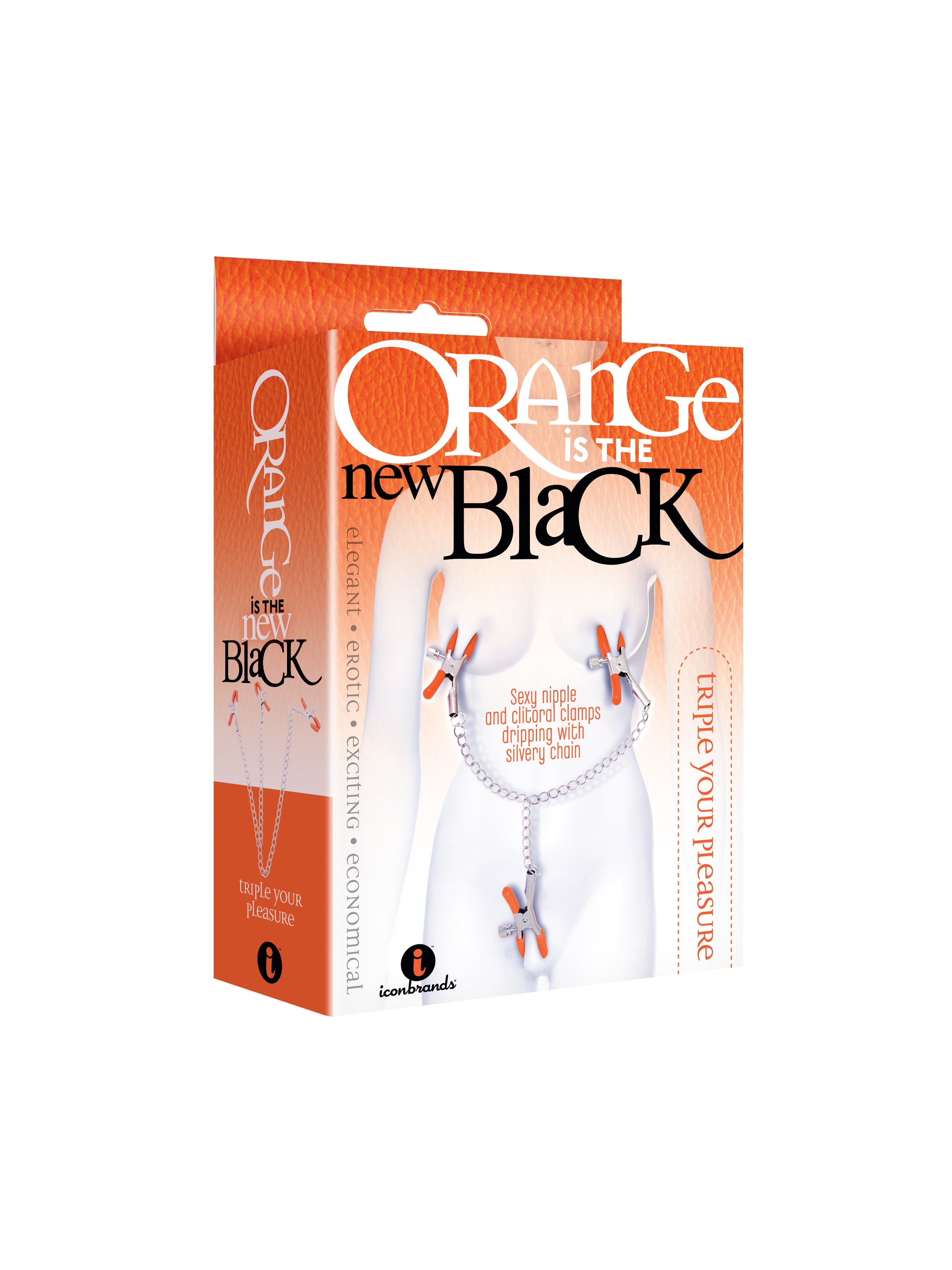 Orange Is The New Black Metal Nipple & Clit Clamps with Chain > Sex Toys > Nipple Clamps