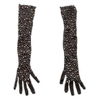 Radiance Black Full Length Mesh Gloves with Rhinestones One Size > Clothes > Accessories
