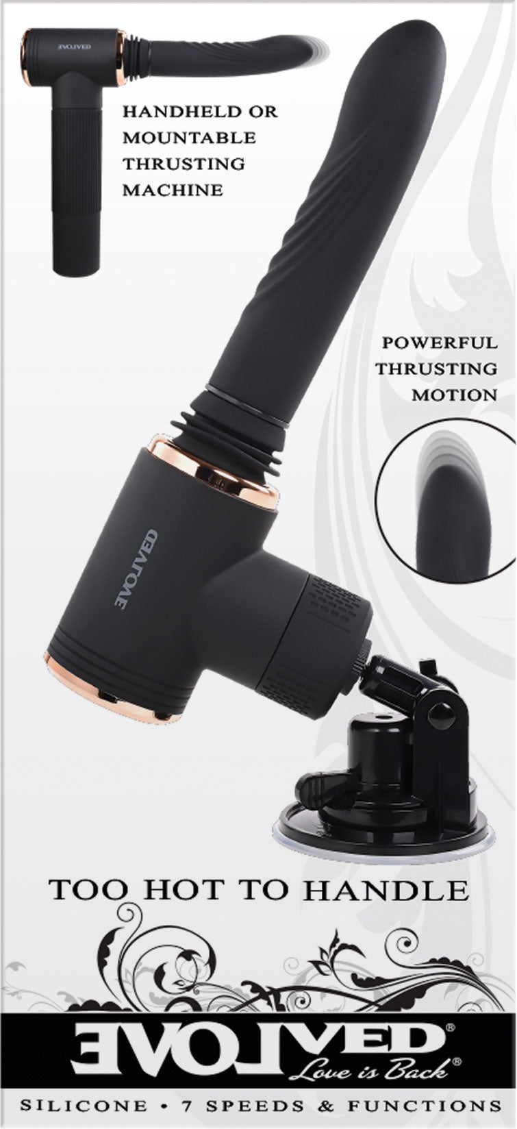 Evolved TOO HOT TO HANDLE Thrusting Vibe 7 Speed Rechargeable > Dildos > Thrusting Dildos