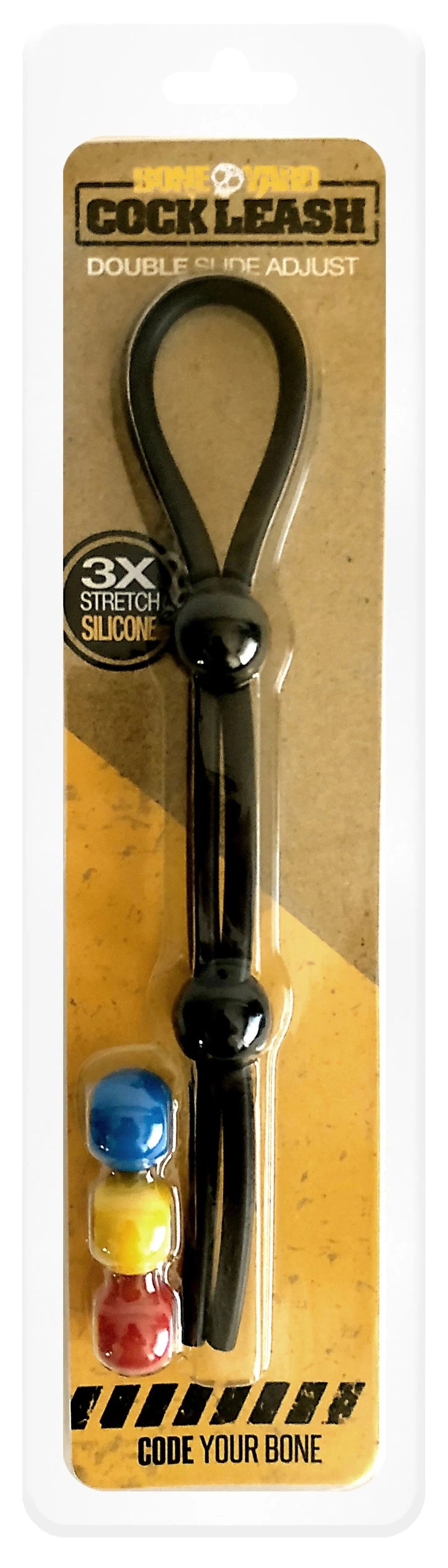 Boneyard Cock Leash Double – Adjustable Silicone Cock Ring > Cock Ring > Adjustable