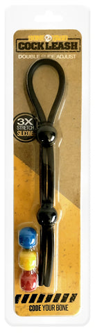 Boneyard Cock Leash Double – Adjustable Silicone Cock Ring > Cock Ring > Adjustable