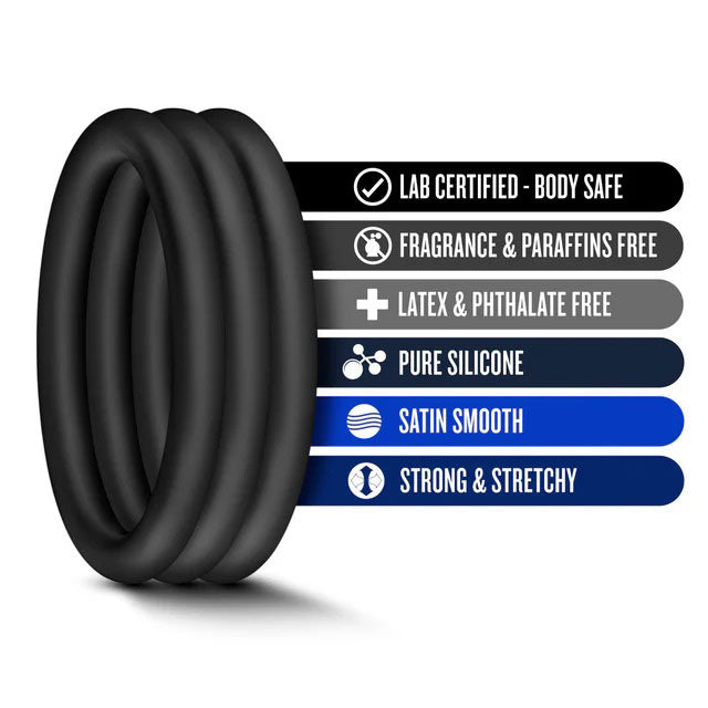 Performance VS1 Medium Stretch Silicone Cockrings - Set of 3 - 1.75 Inch > Cock Ring > Sets