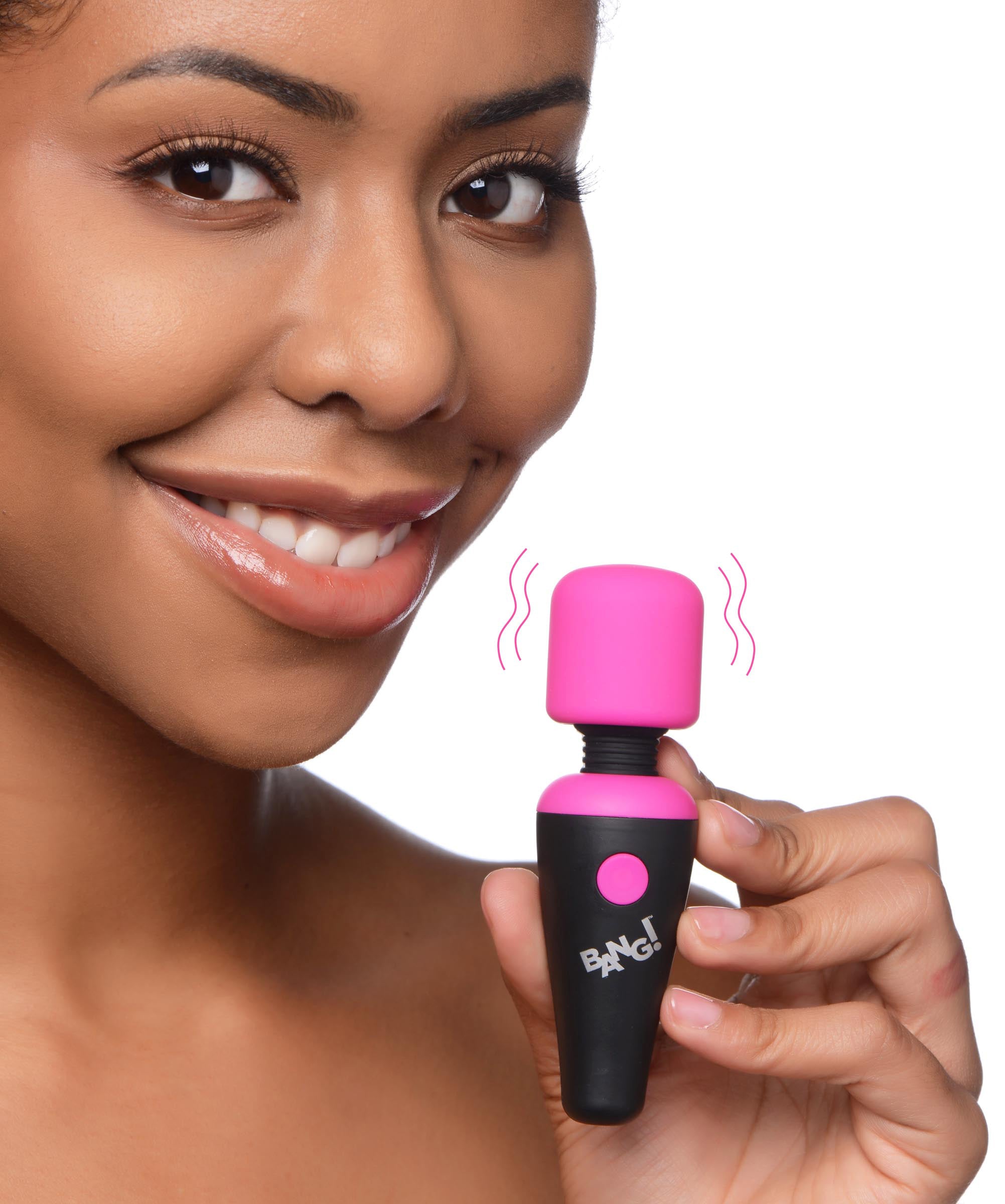 Bang 10X Vibrating Mini Silicone Wand Pink with Flexible Neck and Rechargeable USB > Sex Toys For Ladies > Wand Massagers and Attachments