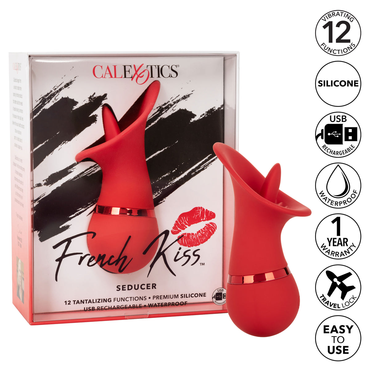 French Kiss Seducer – Compact Massager with 12 Functions Vibrator > Sex Toys For Ladies > Clitoral Vibrators and Stimulators
