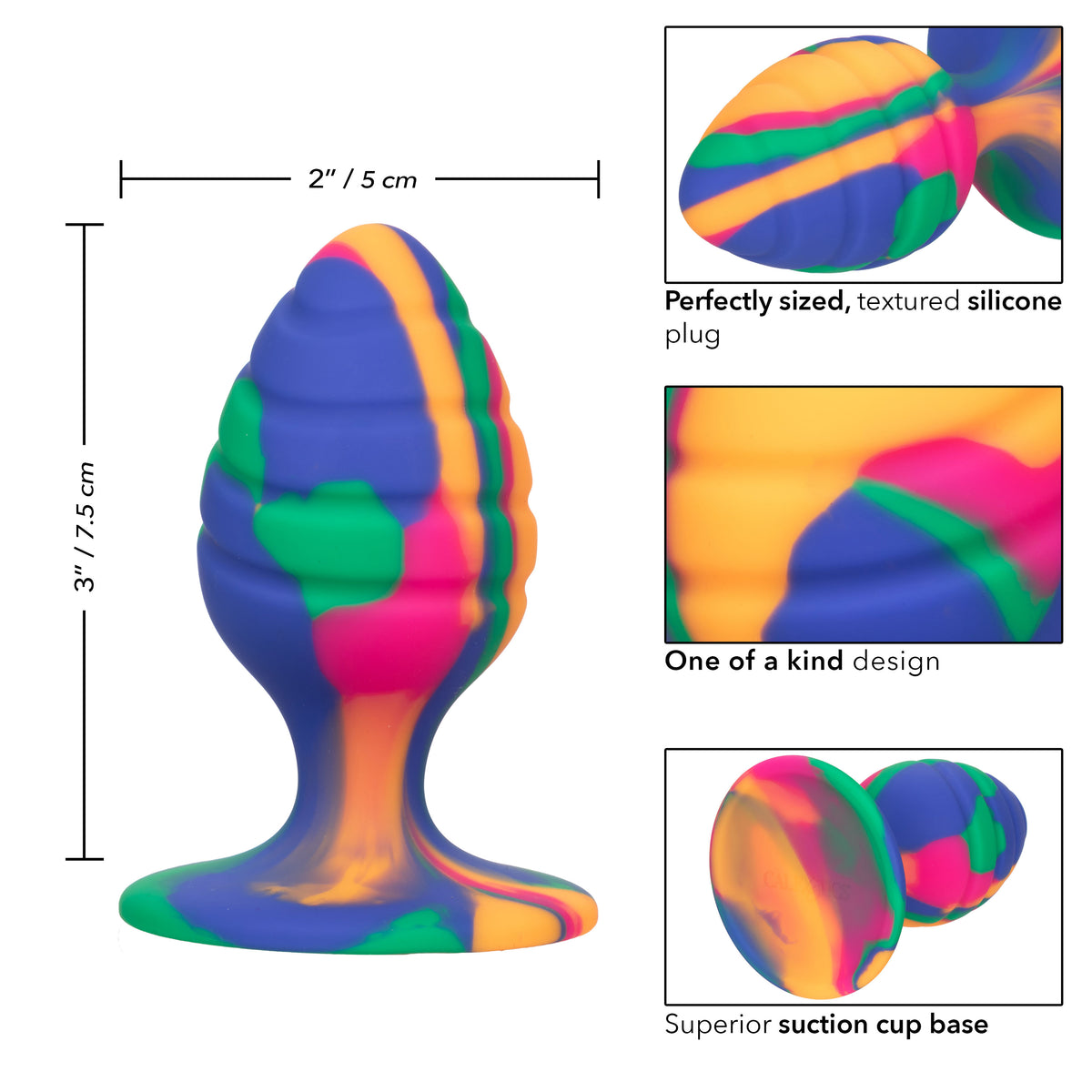 Cheeky Medium Swirl Tie Dye – Colorful Medium Butt Plug 3 Inch > Anal Range > Butt Plugs