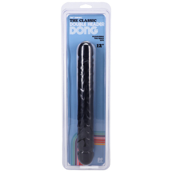 Jr Veined Double Header (Black) – 12 Inch Flexible Dong > Dildos > Double Dildos