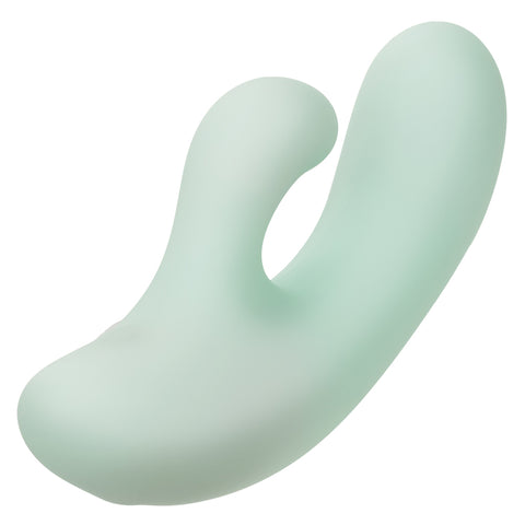 Pacifica Fiji Dual Stimulator in Mint Green with 10 Vibration Functions, Liquid Silicone, USB Rechargeable, Waterproof IPX7, 7.5 Inches VIBRATORS-RABBIT