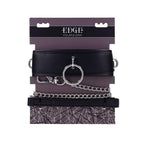 Edge Collar and Leash Neck Restraint with Heavy Duty Metal Leash Black > Clothes > Unisex Leather