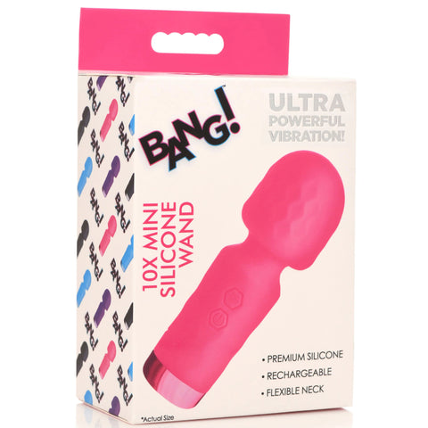 Bang 10X Mini Silicone Wand Pink 4.5 Inch Rechargeable Flexible Neck > Sex Toys For Ladies > Wand Massagers and Attachments