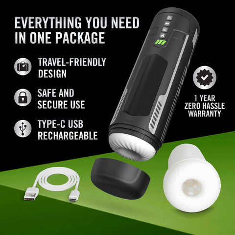 M for Men Master Blaster Automatic Male Masturbator Black > Sex Toys For Men > Masturbators > Vibrating