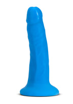 Neo Elite 6 Inch Silicone Dildo Neon Blue, front view