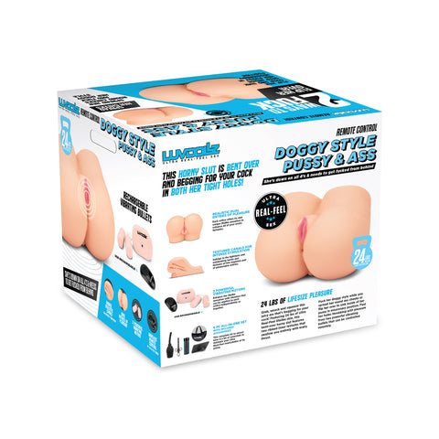 Luvdollz Remote Control Doggy Style Pussy and Ass Masturbator Cream Color Ultra Real-Feel 20 Pounds > Sex Toys For Men > Assbators