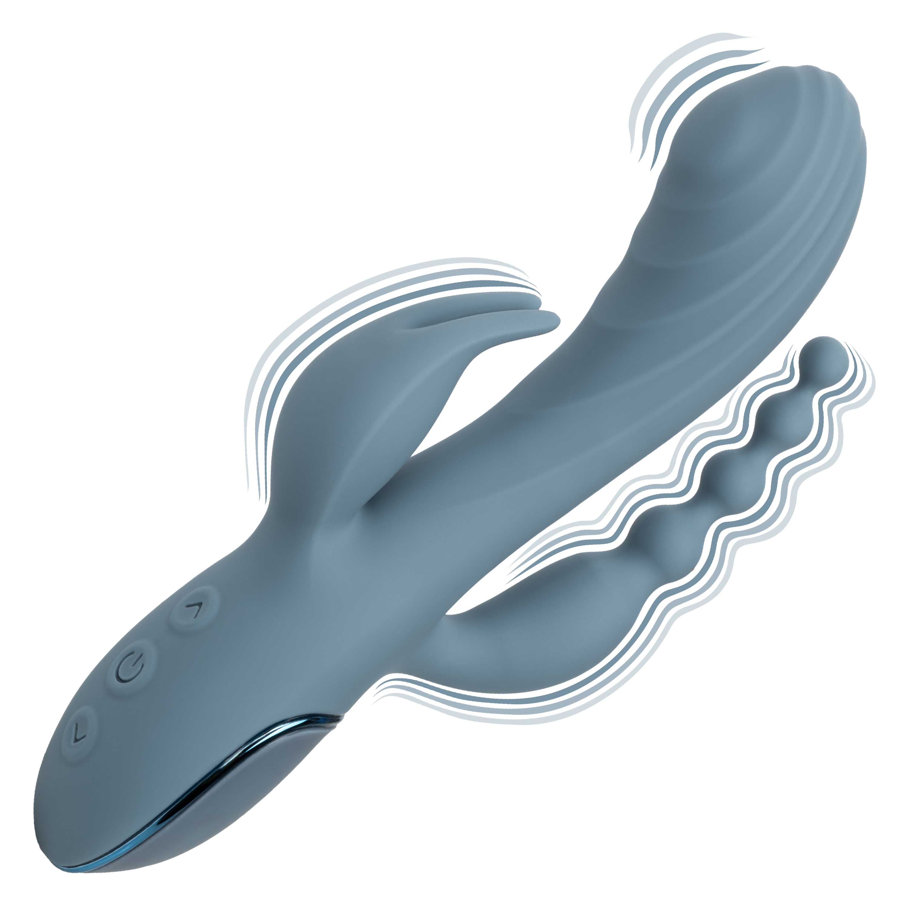 Triple Motor Rechargeable Vibrator Massager With Beaded Tail VIBRATORS-RABBIT