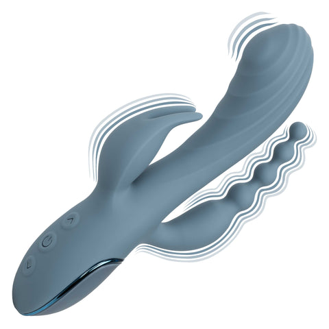 Triple Motor Rechargeable Vibrator Massager With Beaded Tail VIBRATORS-RABBIT
