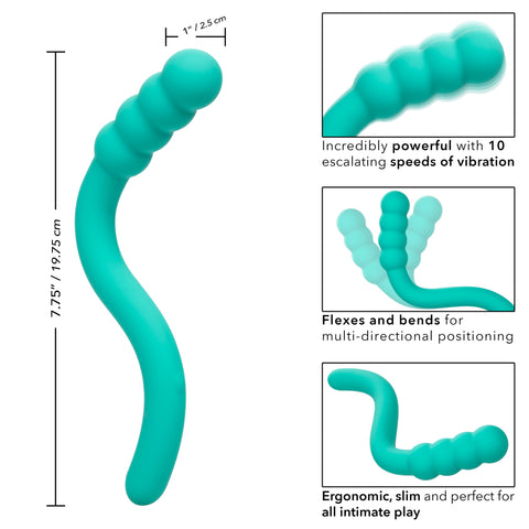 Pretty Little Wands Bubbly Slim Flexible Silicone Massager with 10 Speeds Waterproof Vibrator in Teal > Vibrators > Standard Vibrators
