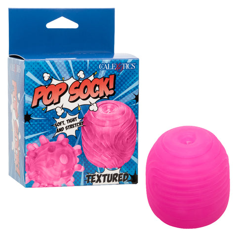 Pop Sock Textured Pink Soft Tight Stretchy Reversible Masturbator with Dual Sensations and Suction Closure > Sex Toys For Men > Masturbators Cup