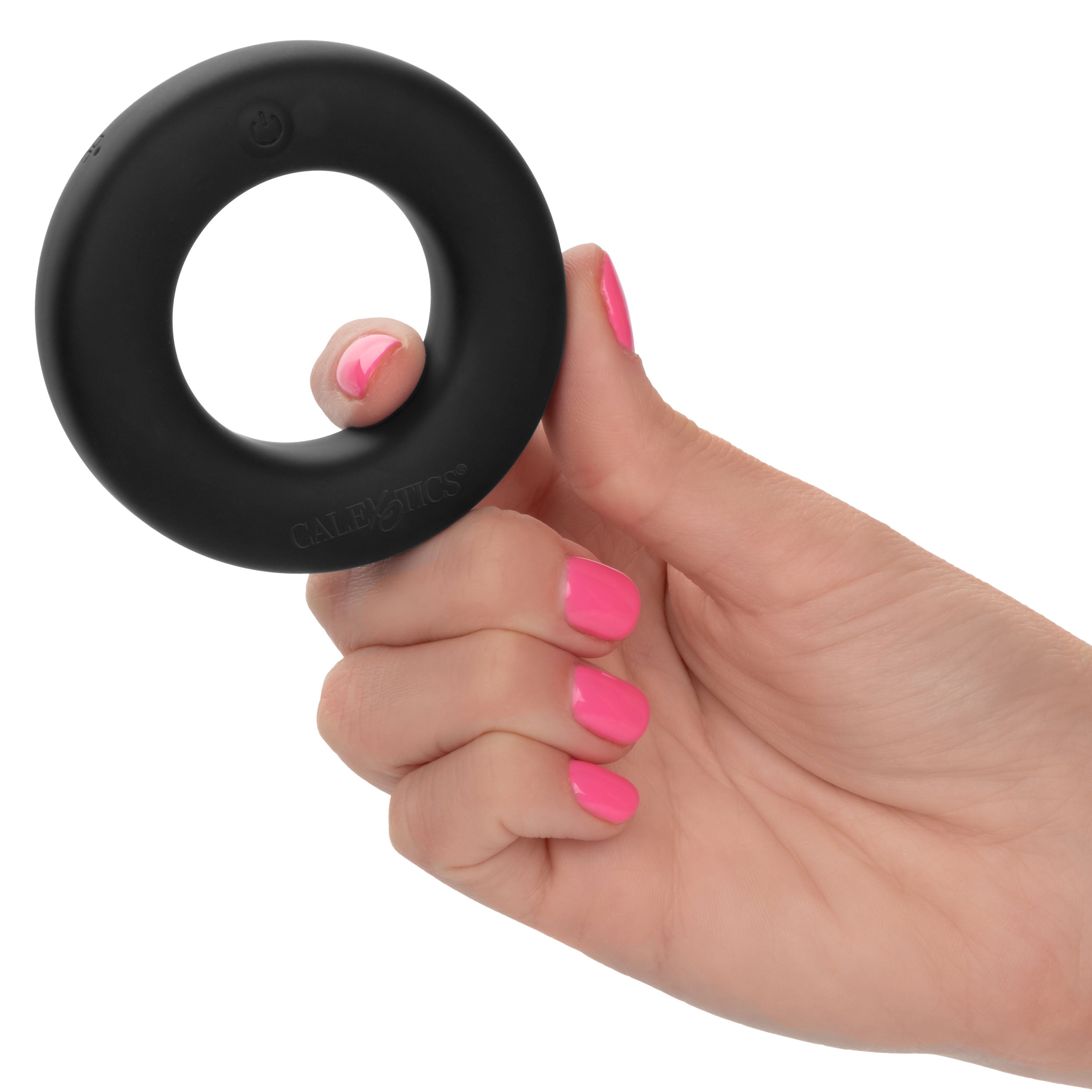 Link Up Optimum Black Dual-Density Silicone Vibrating Enhancer and Ultra-Soft Textured Support Ring > Cock Ring > Vibrating