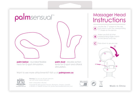 PalmSensual Massager Heads Blue For PalmPower Wand Electric Massager
