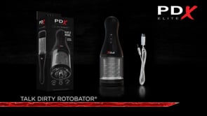 PDX Elite Talk Dirty Rotobator - USB Rechargeable Powered Masturbator with Sound Effects