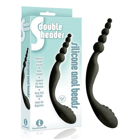 9's S Double Header Double Ended Anal Beads for Ultimate Pleasure and Satisfaction Black > Anal Range > Anal Beads