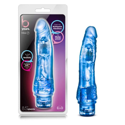 B Yours Vibe No 7 Blue Premium Waterproof Realistic Vibrator Vibrators