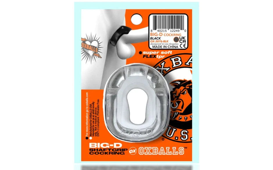 Big D Shaft Grip Cock Ring Clear > Cock Ring > Single